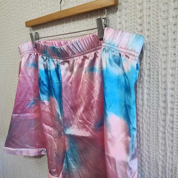 Taylor Swift Tie Dye Cotton Candy Lover Era Satin Pajama Shorts Plus Size 3X - Picture 10 of 13